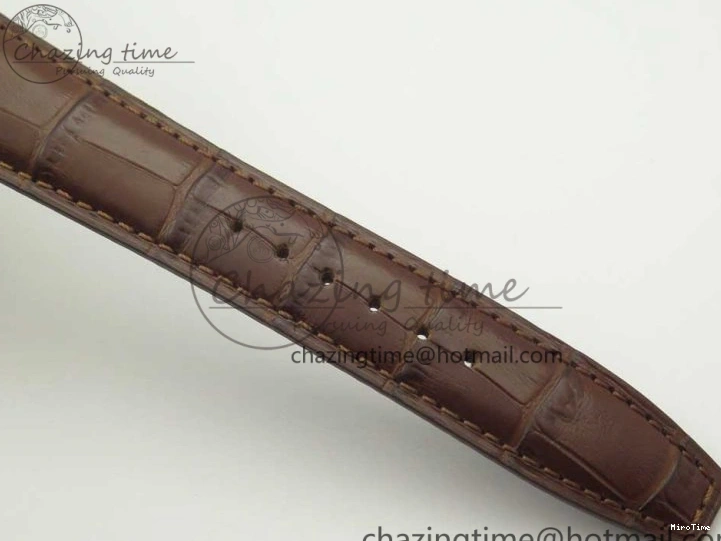 MIROTIME 0223 Portuguese Tourbillon IW504602 RG ZF Best Edition White Dial on Brown Leather Strap Stretchable 7178